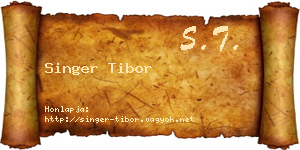 Singer Tibor névjegykártya